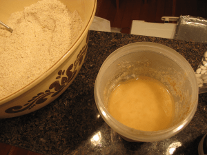 Starter before stirring Starter before stirring